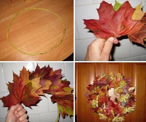 Осенние листья из цветной бумаги